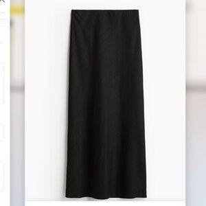 H&M black linen blend maxi skirt